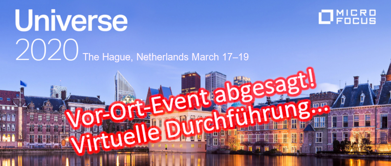 Absage Micro Focus Universe 2020 Den Haag