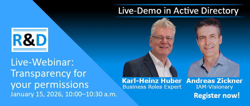 Live Webinar: Maximum transparency for your permissions using Active Directory as example