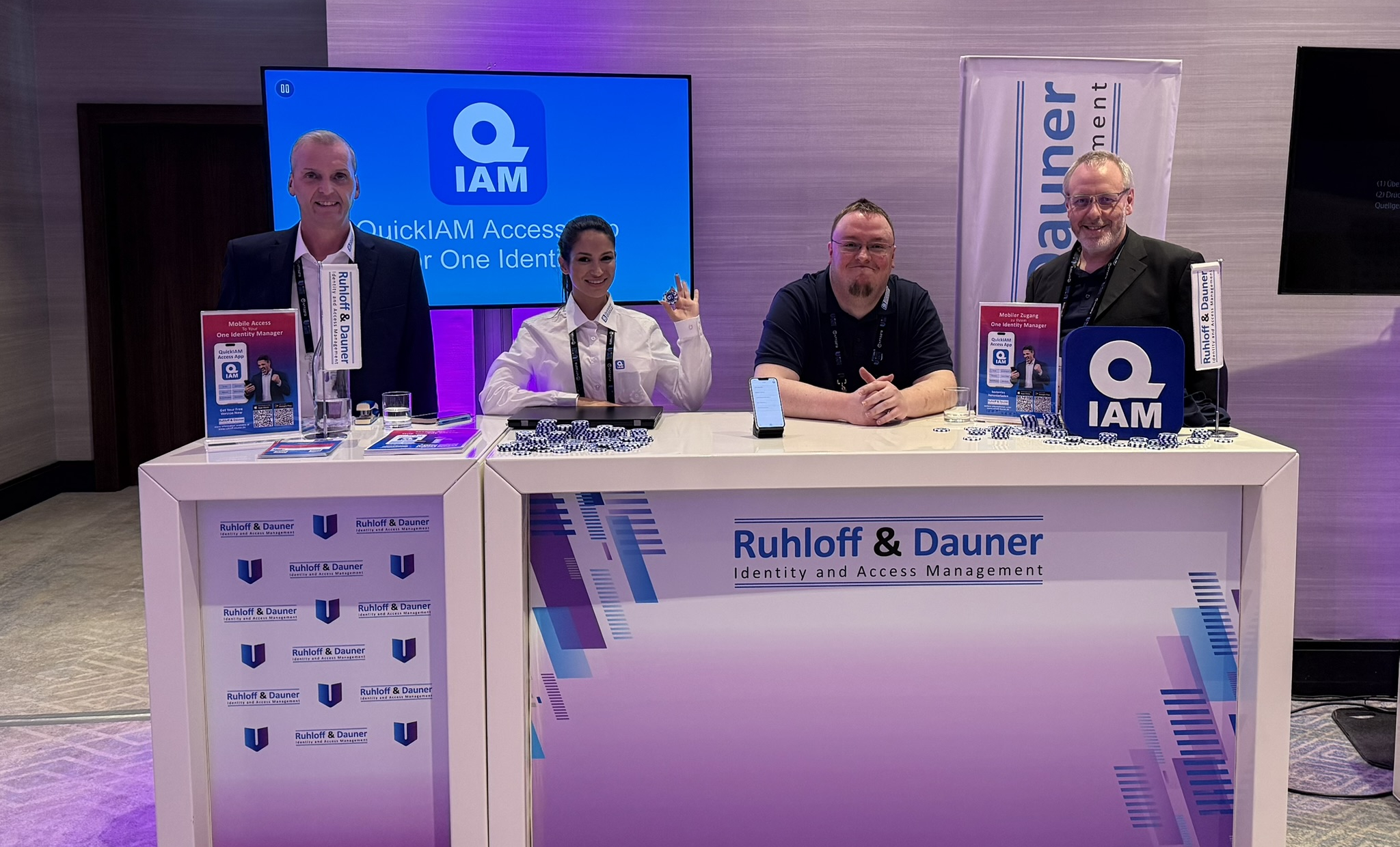 The Ruhloff & Dauner team as a Gold Sponsor with its own booth at One Identity UNITE 2026 in Vienna.